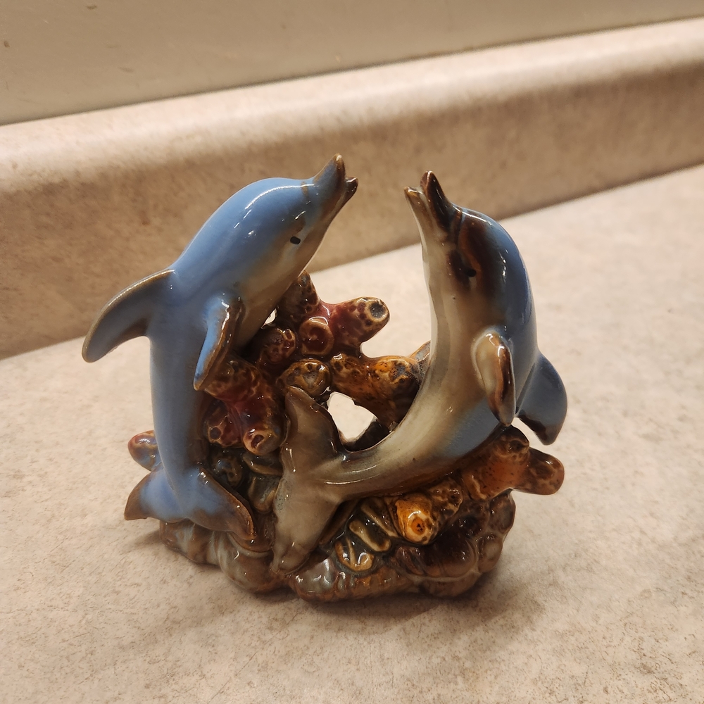 Blue and Brown Dolphin Figurine